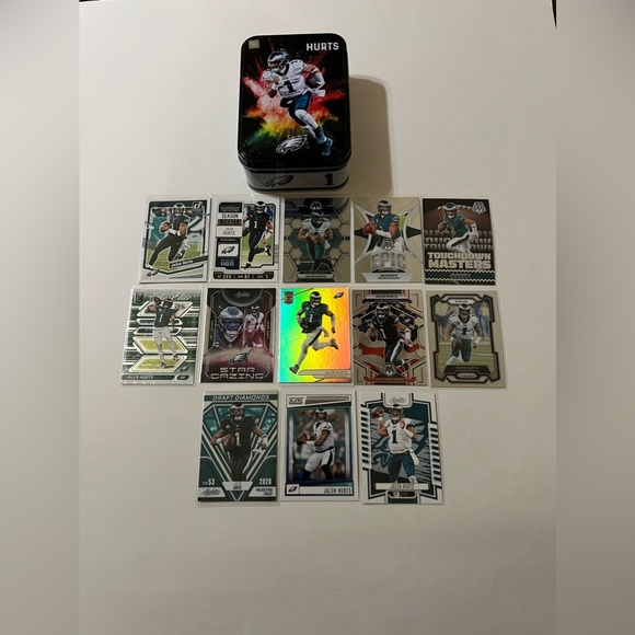 Jalen Hurts QB Philadelphia Eagles Lot of 13 NFL Football Trading Cards Offense - Picture 1 of 2